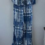 Japna NWT  Strapless Ruffle Statement Leg Jumpsuit Tie Dye Hippy Festival Medium Photo 0