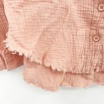 Peach Love California NWOT Peach Love Womens Boho Gauzy Cotton Raw Hem Long Sleeve Button Up Shirt S Photo 4