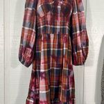 Angie  Women's Plaid Long Sleeve Dress with Ruffle Hem Size Medium NWT Photo 1