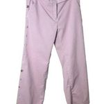 Anthropologie  Elevenses Pink Corduroy Button Detail Wide Leg Trousers Pants Sz 8 Photo 0