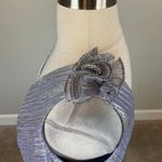 XScape Sleeveless V-Neck Metallic A-Line Long Evening Gown Purple Size 14W Dress Photo 8