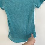 Lucky Brand Heathered Heather Aqua Blue Graphic Henley Short Sleeve T-Shirt Tee Photo 9