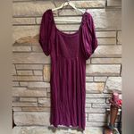 Old Navy Fit & Flare Crepe Midi Dress Purple Dark Mauve XL Photo 1