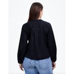 Madewell V Neck Long Sleeve Top Blouse Navy Stretch Cotton Small Minimalist NWT Photo 4