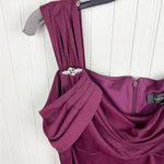 R & M Richards NEW 2061 Long Off Shoulder Formal Dress Gown Sparkly Merlot Size 10 Photo 5