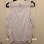 Covington White & Metallic Silver Polka Dot Ruffle Front Career Office Wear Tank Size XL Photo 4