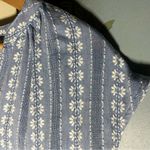 Vince Camuto Breezy Casual Cotton Top. Mandarin collar, V neck, high-low hem. Photo 2