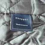 Shopper Tweed Puffer Lined Heavy Winter Coat Jacket Size Large Black White Photo 4