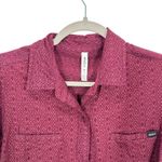 RVCA  Geometric Print Long Sleeve Button Up Shirt Burgundy Women's Size Medium Photo 2