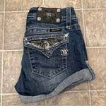 Miss Me Designer Denim Jean Shorts Size 26 Button Flap Pockets w/ Zipper, Cuffed Photo 2
