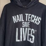 Black Hoodie sweatshirt with Nail Techs Save Lives Print pockets drawstring NEW Size XXL Photo 1