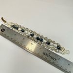 Blue and white vintage floral multi strand bracelet Photo 4