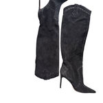 Schutz - Eliana Suede Knee-High Stiletto Heeled Boots Black Sz 8 Photo 4