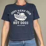 Life is Good  Just Here for the Hot Dogs Blue T Shirt Size Medium Photo 1