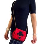 Escada Vintage Fleur De Lis Red Satin Chain Strap Crossbody Evening Bag Photo 1