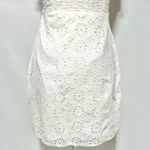 ZARA Eyelet Tie Strap Button Front Mini Dress 7521/341/250 White Size Medium Photo 12