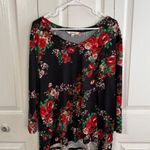 Pioneer Woman roses floral v neck blouse size XXXL Black Photo 0