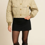 Princess Polly Sherpa Collar Bomber Jacket S/M Cropped Utility Cinched Waist Photo 0