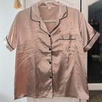 Satin Pink Pajama Shirt Size L Photo 0