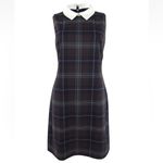 Tommy Hilfiger Black and Brown Plaid Dress with White Collar Size 12 Photo 3