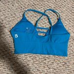 BuffBunny Strappy Plunge Ladder Blue Halter Sport Bra Photo 1