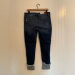 Judy Blue Mid Rise Skinny Fit Cuffed Raw Hem Dark Wash Denim Jeans Size 32 NWT Photo 5