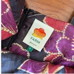 Farm Rio  Shiny Chita Black Shorts Sleeve Midi Dress S Photo 3