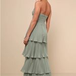 Lulus  Sage Green Maxi Dress Tiered Photo 1