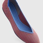 Rothy's Rothy’s The Point Flat Tangerine Tripe Stitch Blue Orange Woven Ballet Retired 5 Photo 0