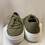Eileen Fisher  Prescot Sneaker 6.5 Olive Green Nubuck Platform Lace-Up Shoes Photo 3