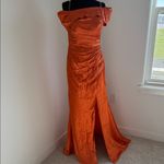 Elegant Strapless Orange Gown Size 8 Photo 6