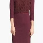 Max Mara Weekend Burgundy Provinom Jersey Lace Top Dress Sz M Photo 0