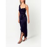 NICHOLAS Senda Asymmetric Gown in Midnight 0 New Womens Satin navy Long Dress Blue Photo 11