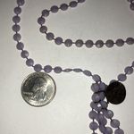 Vintage Light Purple Lavender Flat Bead Beaded Tassel Necklace Photo 3