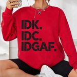 Slogan Graphic Drop Shoulder Sweatshirt Photo 0