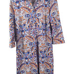 Talbots  Multicolor Paisley Print Shirt Dress 3/4 Sleeve Stretch‎ Travel Chic M Photo 0