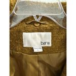 Bar III  Wool Blend Olive Mustard Green Single-breasted Coat Jacket Women‘s L Photo 4