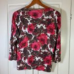 Talbots  Womens Cardigan Sweater Floral Print Button Up Knit Top Size L Feminine Photo 1