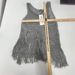 Meskita Tank Top Womens Small Crochet Fringe Boho Knit Festival Layered Beach Gray Photo 5