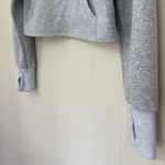 Senita Athletics Hailey Crop Quarter Zip Pullover Grey Fleece Lined ~ Size Small Photo 4