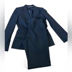 Anne Klein 2-piece suit, black, wide-leg trousers, women's size 6 Photo 1