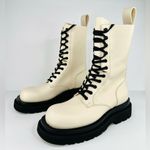 Bottega Veneta Lug Boot Military Calf Leather Lace-up White Combat Boots EU 39.5 Photo 2