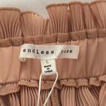 Endless Rose  Off Shoulder with Adjustable Straps Tan Pleated Flowy Blouse Photo 6