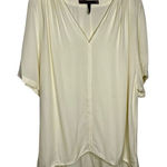 Halston Heritage  Dressy Career‎ White Cream Ivory blouse Top Drape Silk 6 Photo 0
