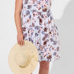 Torrid  Palm Tree Mini Dress‎ Size XS 1X Photo 0