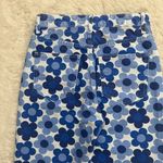 ZARA Jeans Straight Leg High Rise Daisy Print Boho Hippie Floral Blue White 4 Photo 6