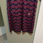 Escapada  Living Shift Dress Collared Short Sleeve Navy Floral Split Neck L Photo 2