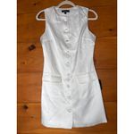 Lulus NWT  Sophisticated Icon White Satin Button-Up Mini Dress With Pockets Sz S Photo 1