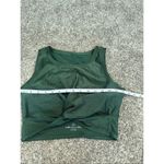 Aerie offline Ribbed Shine Twist Front Sports Bra stretch crop top green XL Photo 5