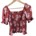 Madewell Georgette Lucie Puff-Sleeve Smocked Floral Bodice Top in ‘Moody Blooms’ Photo 3